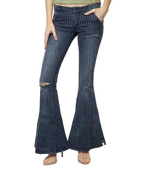 Blue silk and wool trousers