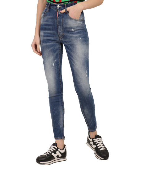 Blue denim trousers