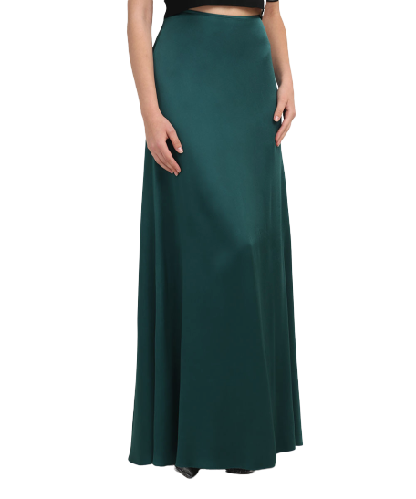 Green patent skirt