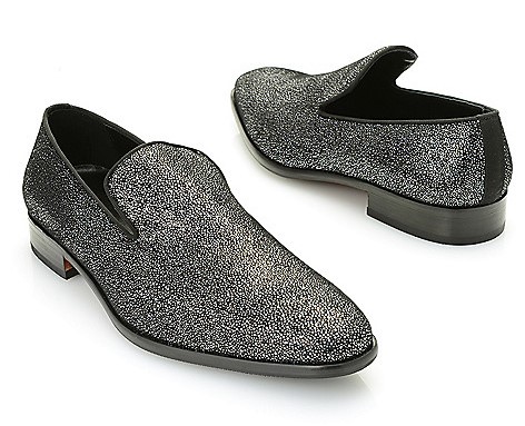 Elliot Embossed Men's Metallic Printed Weatherproof Suede Leather Smoking Slippers