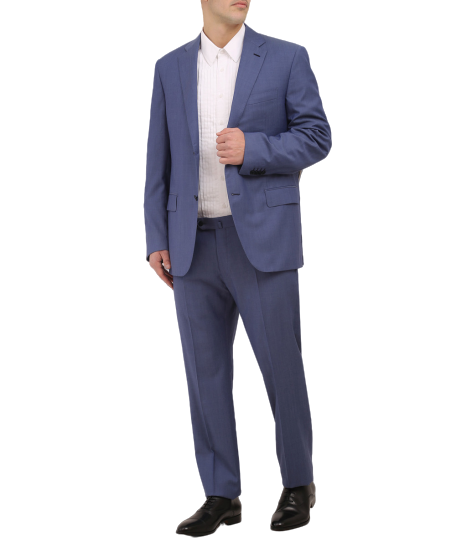 Men's 2pc Wool Suit With Flat Pant
