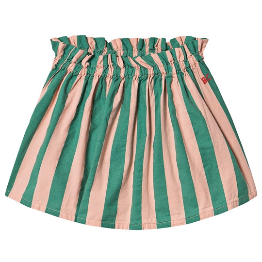 Striped Flared Skirt Blooming Dahlia
