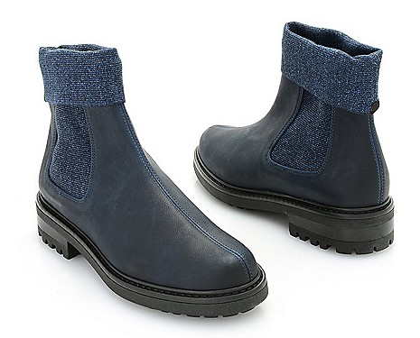 Frantula Faux Leather and Elastic Ankle Boots