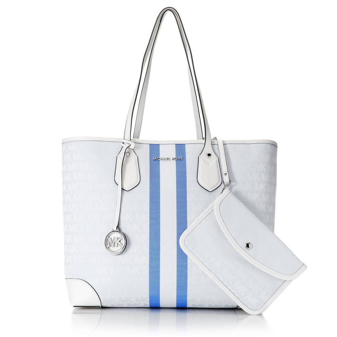 Eva Leather Trimmed Logo Tote Bag with Removable Pouch