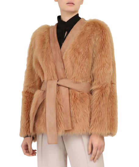 Brown suede trench coat