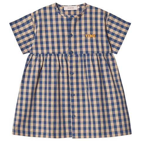 Navy and Cappuccino Tiny Vichy Dress